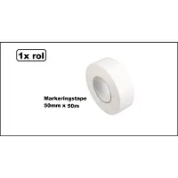 TakeAware Markeringstape Duct Cloth Gaffer 50mm x 50m wit - vloer muur tape corona plak markering waarschuwing bedrijf