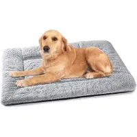 OEM Hondenbed voor grote en middelgrote honden - Wasbaar hondenhoofdsteun - 90 x 60 cm - Uiterst zacht - Grijs met antislipbodem