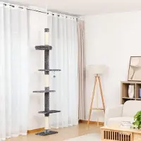 Famanu kattenplank met verstelbare hoogte, 5 niveaus - grijs