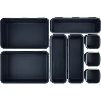 OEM Ladeorganizer-set, 8 stuks, kunststof, 3 verschillende maten, geschikt voor het organiseren van kantoorbenodigdheden en bureauaccessoires