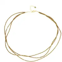 Cavill - Zilveren Halsketting 925 Sterling Zilver Verguld - Gouden Hematiet Fancy Gefacetteerd 47,9 ct - Verstelbare Meerlaagse Ketting Dames Elegant