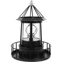 LONGZIMING -Zonne-energie Vuurtoren Lamp - Decoratieve Baken Verlichting - LED Tuinlamp - Roterend Lichteffect - Automatische Lichtsensor - Kabelvrije Installatie Voor Sfeer - 1 Stuk