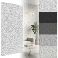 ACXIN Wandpanelen 3D - Wandpanelen Steenlook Muurpanelen Wandbekleding PU Waterdicht Badkamer Woonkamer Keuken - 120x60cm - 5cm Dik - Wit - 3 Stuks