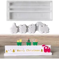 Markenlos Siliconenmatrijzen, gietvormen, adventskalenders, trein, gips voor het maken van mallen, aftelkalender (A)