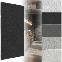 ACXIN Wandpanelen 3D - Wandpanelen Steenlook Muurpanelen Wandbekleding PU Waterdicht Badkamer Woonkamer Keuken - 120x60cm - 5cm Dik - Diepzwart - 2 Stuks