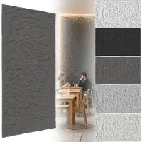 ACXIN Wandpanelen 3D - Wandpanelen Steenlook Muurpanelen Wandbekleding PU Waterdicht Badkamer Woonkamer Keuken - 120x60cm - 5cm Dik - Zwart - 3 Stuks