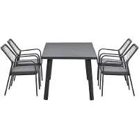 Garden Impressions Dido stoelen mosgroen 4 stuks + Terni tafel 160 cm