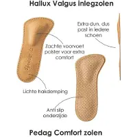 Pedag Hallux Valgus oplossing - Voetpolster + Inlegzolen set - Leer - Maat 46 - L