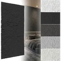 ACXIN Wandpanelen 3D - Wandpanelen Steenlook Muurpanelen Wandbekleding Decoratief PU Waterdicht Badkamer Woonkamer Keuken - 120x60cm - 3cm Dik - Diepzwart - 2 Stuks