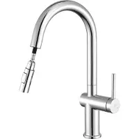 Auralum Max Keuken Kraan RVS - Keukenkraan met Uittrekbare Uitloop - 360° Draaibare - 2 straalsoorten - 360° Draaibaar - Zilver