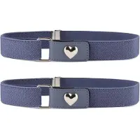 Ladeheid 2x meisjesriem elastische riem 1-6 jaar 34-65 cm P15G (jeans/hart)