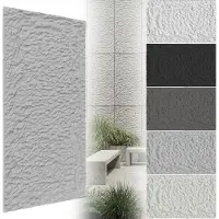 ACXIN Wandpanelen 3D - Wandpanelen Steenlook Muurpanelen Wandbekleding PU Waterdicht Badkamer Woonkamer Keuken - 120x60cm - 5cm Dik - Cementgrijs - 2 Stuks