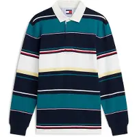 Tommy Hilfiger Relaxed Stripe Rugby Dark Night Navy Multi Maat: XL | Poloshirts Outlet | Heren | Groen