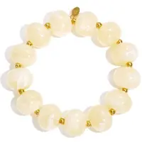 Yehwang Elastieke kralenarmband met grote kralen - Gebroken Wit