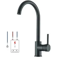 OEM RVS-spuitarmatuur met lage druk, 360-graden draaibare spuitmond, hoogwaardig keuken-spuitarmatuur, geschikt voor gebruik met lage druk, zwart spuitarmatuur voor waterverwarmers