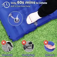 OEM Slaapzak met luchtvering, voorzien van een 12 cm dikke campingmatras, een geïntegreerd kussen en een automatische voetpomp. Dit is een ultralichte, opblaasbare slaapzak voor buitengebruik.