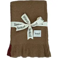 Tinted Hallin mohairdeken Off white-rust, 130x170 cm