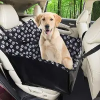 OEM Autostoel voor honden met veiligheidsgordel, hondenbox voor de achterbank, toegang tot de voorstoel, waterdicht hondenbed, afmetingen: 68 x 57 x 33 cm.