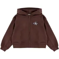 Calvin Klein sweatvest met logo - bruin Logo - maat 128