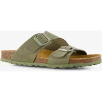 Hush puppies suède dames bio slippers groen maat 38
