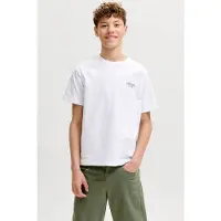 Jack & Jones JUNIOR T-shirt met backprint wit Jongens Katoen Ronde hals - maat 140