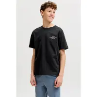 Jack & Jones JUNIOR T-shirt met backprint zwart Jongens Katoen Ronde hals - maat 128