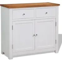 vidaXL Dressoir 90x33,5x83 cm massief eikenhout