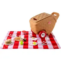 Step2 My First Picnic Basket Speelgoed | Picknickmand met wieltjes en handvat – inclusief 30-delige accessoireset / picknickkleed – vanaf 1,5 jaar