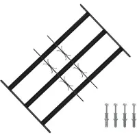 vidaXL Beveiligingsrooster voor ramen met 3 kruisbalken 3 pcs 43-74 cm