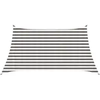 vidaXL Zonneschaduwzeil 3 / 4 x 2 m HDPE Rechthoekig Lichtgrijs en wit