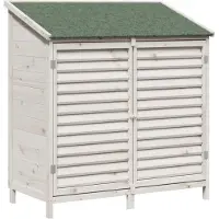 Syfax Tuinschuur met dak Wit 106 x 56 x 113,5 cm Massief Vurenhout