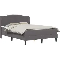 vidaXL Bedframe met hoofdeinde Grijs 140 x 200 cm Kunstleer
