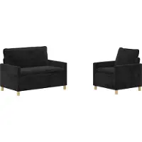 vidaXL Bankstel 2 st Zwart Polyester