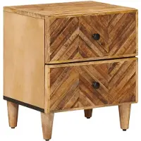 vidaXL Nachtkastje met lade Bruin 40 x 33,5 x 46 cm Massief Mango Hout