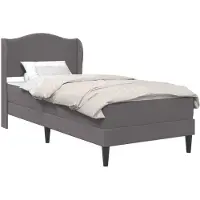 vidaXL Bedframe met hoofdeinde Grijs 90 x 190 cm Kunstleer