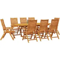 Syfax Tuin eettafelset 9 st Bruin Massief Acaciahout