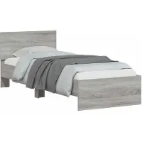 vidaXL Bedframe Wandgemonteerd Grijze Sonoma Bewerkt hout