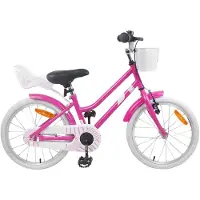 vidaXL Kinderfiets 18 Inch voor 5-7 jaar oud Donkerroze
