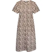 Gaubert Essential Dames Nachthemd Korte Mouw - Premium Gekamd Katoen - AOP Panterprint - Beige - Maat M - GB-6821
