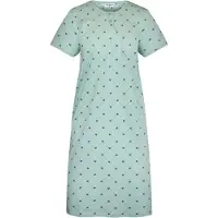 Gaubert Essential Dames Nachthemd Korte Mouw - Premium Gekamd Katoen - Hartjes - Mintgroen - Maat XXL - GB-6822