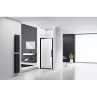 Van Rijn ST04 nisdeur helder glas 80cm zwart
