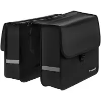 Trizand dubbele fietstas voor bagagedrager – 28 liter – 600D polyester – waterbestendig – reflectoren – zwart