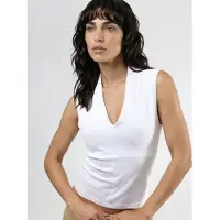 Busem V-hals Mouwloze Drapé Blouse