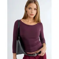 Busem Crew Neck Geribbelde Lange Mouwen Blouse