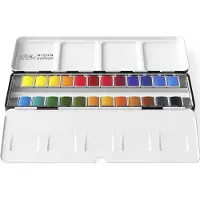 Winsor & Newton 0190553 Professional Water Colour 24 x halve nap Complete Travel Tin Set