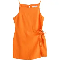 Next - Dames - Playsuit met wikkelrok van linnen - Oranje
