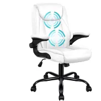ALFORDSON Ergonomische massage bureaustoel met opklapbare armleuningen voor het werk, met een draagvermogen van 150 kg