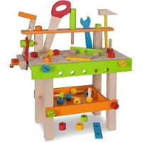 Mira Werkbank Kinderen - Houten Werkbank - Werkbank Little Dutch - Veelkleurig - 10cm x 30cm x 39cm