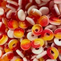 Stick 7-Jelly gummy-perzikringen snoep 1kg - HALAL - met rundergelatine