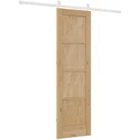 vidaXL Schuifdeur 61 x 198,5 cm Massief grenenhout Natuurlijk en Wit